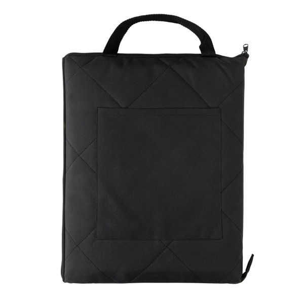 Impact Aware quilted picnic blanket, rPET, 145x130 cm - Black
