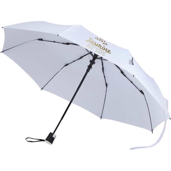 Agnes 21" foldable auto open RPET umbrella - White