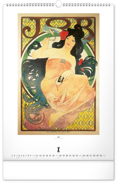 Notique Nástěnný Kalendář Alfons Mucha 2027, 33 x 46 cm
