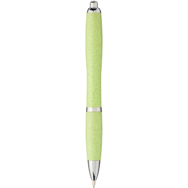 Nash kuličkové pero z pšeničné slámy se špičkou z chromu - Zelená