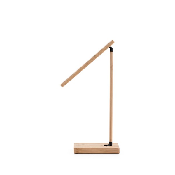 PS - MOREY. Bamboo folding table lamp with wireless charger