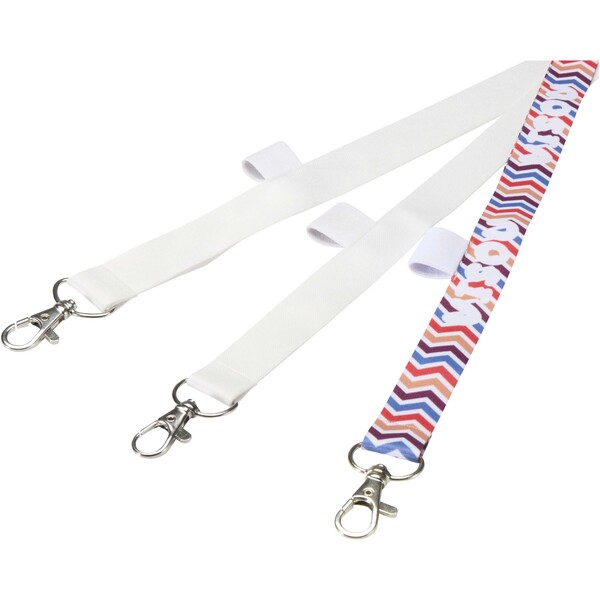 Neve sublimation lanyard with loop - White / 20mm
