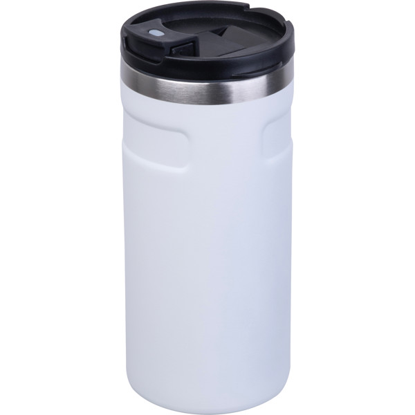 Vacuum drinking cup, 450 ml SILVIO - White