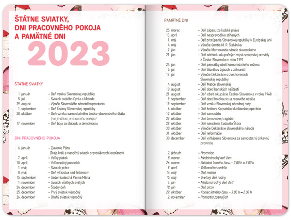 Školský Diár Motýliky (September 2023 – December 2024), 9,8 x 14,5 cm