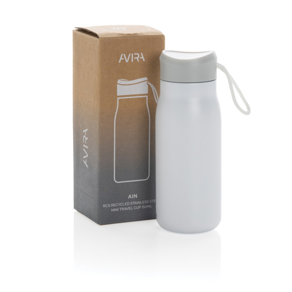 Mini bouteille de voyage 150ml en acier RCS Avira Ain - Blanc