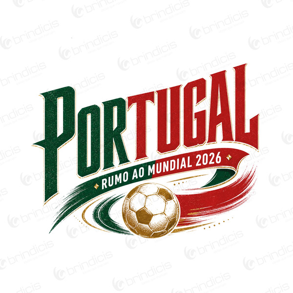 T-shirt de Algodão Branca c/ Grafismo de Portugal - Design 03