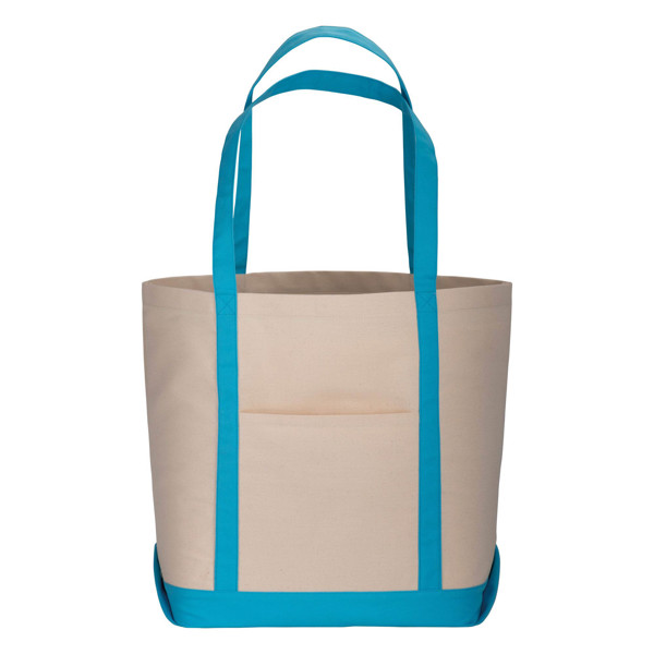 Natural Cotton Shopping Bag With Gusset At The Base