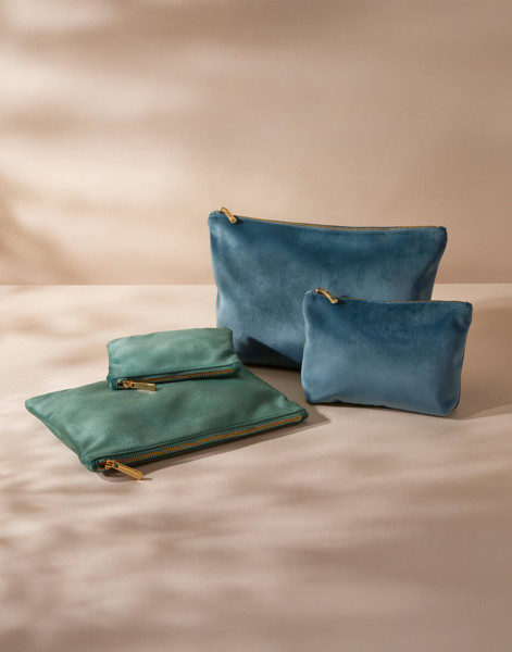 Velvet Accessory Bag - Dark Emerald / L