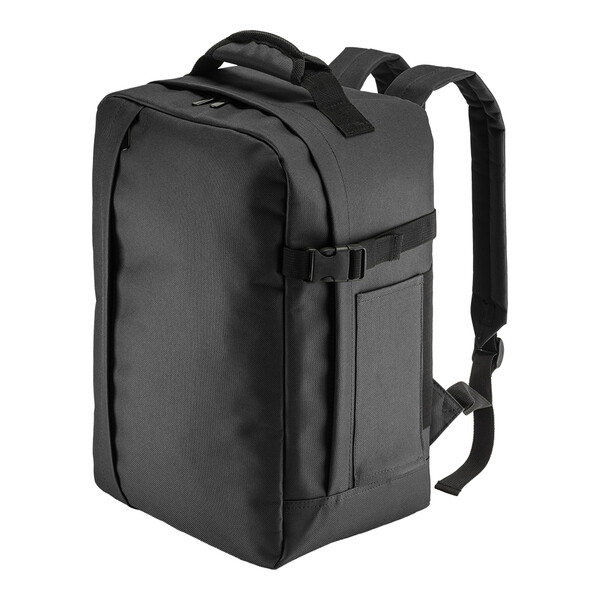 Cabin Size Travel Backpack With Laptop Holder (15) In 600D Polyester - Black