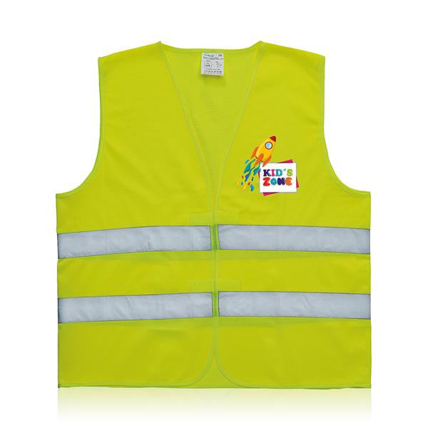 Colete Refletor De Criança Homologado, 100% Poliéster - Laranja Fluorescente