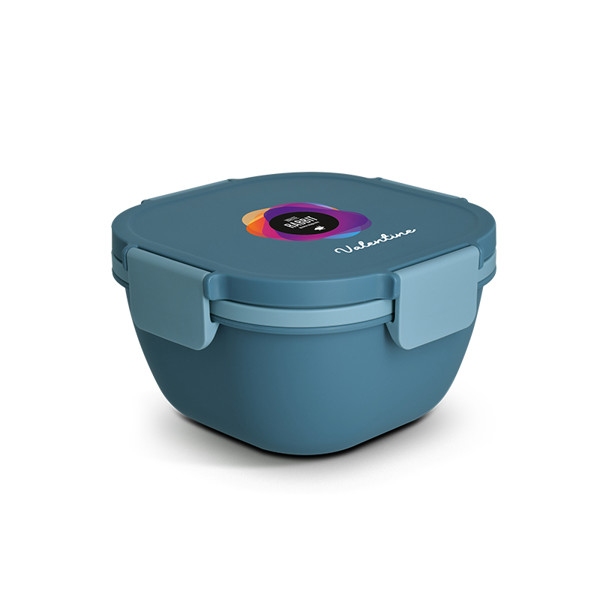 BOITE A REPAS (LUNCH BOX) MULTI-COMPARTIMENTS AVEC FOURCHETTE - Gris
