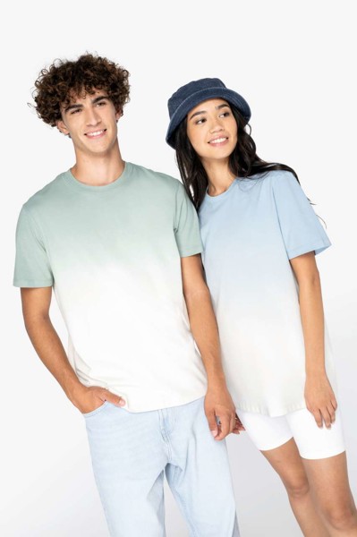 Unisex Eco-Friendly Dip Dye T-Shirt - Dip Dye Aquamarine / L