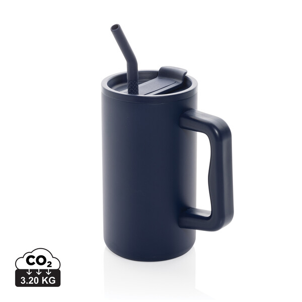 Mug Cube 800ml en acier recyclé certifiée RCS - Bleu Marine