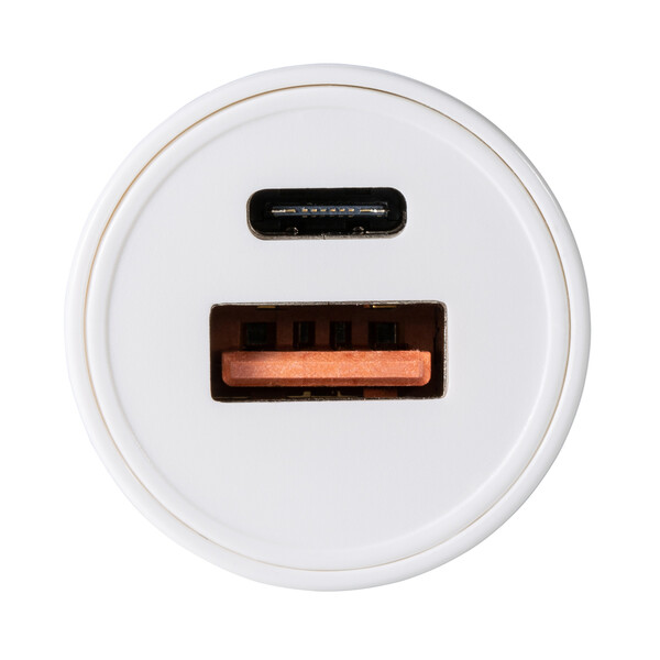 Chargeur de voiture USB-C et USB VALLEJO - blanc / 24 Watt