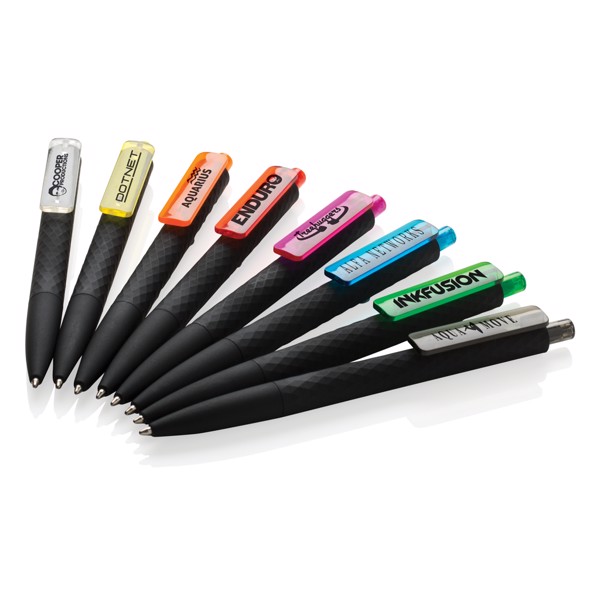 Stylo X3 finition gomme noire - Transparent / Noir