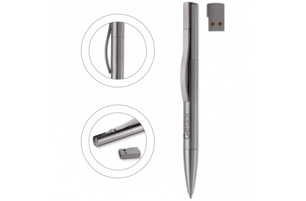 Metal USB ball pen Toppoint design 4GB