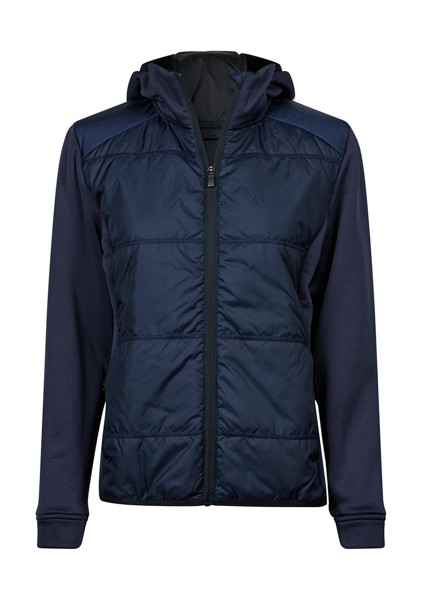 Womens Hybrid-Stretch Hooded Jacket - Deep Green / Black / 3XL