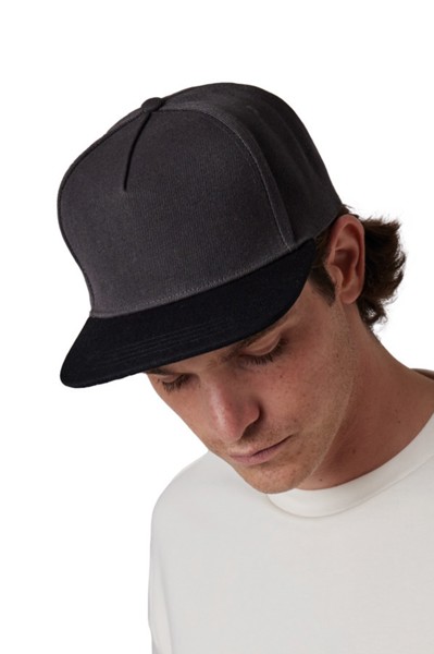 Snapback Cap - 5 Panels - White / White