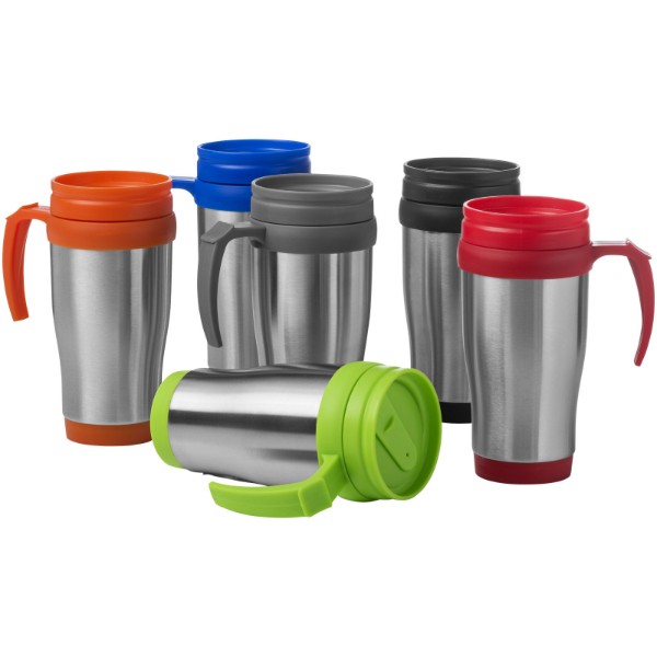 Mug isotherme Sanibel 400ml - Argent / Bleu