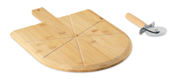 Bamboo pizza board & cutter Napolitana
