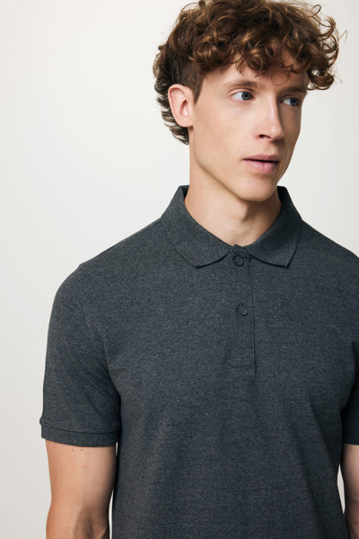 Polo tričko Iqoniq Yosemite z recykl. bavlny - Heather Anthracite / M