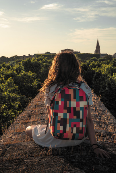 Bobby Soft "Art", anti-theft backpack - Green / Grey