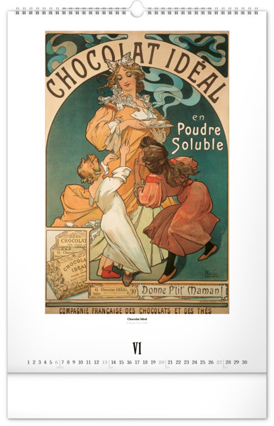 Notique Nástěnný Kalendář Alfons Mucha 2027, 33 x 46 cm