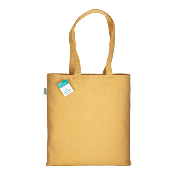 280G/M2 Recycled Cotton Shopping Bag, Long Handles - Yellow