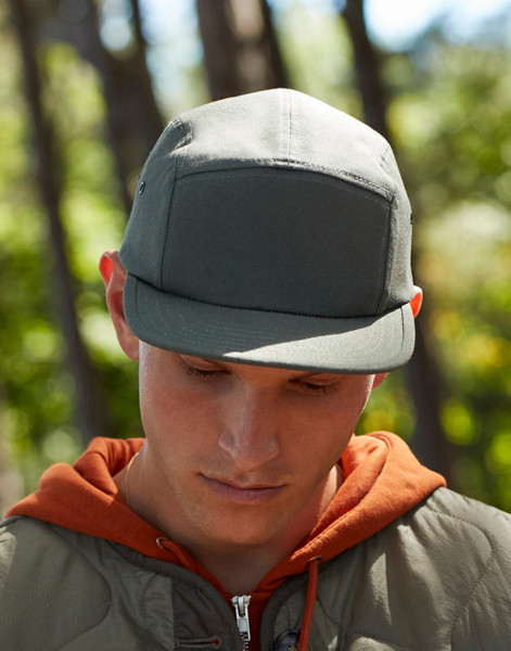 Canvas 5 Panel Cap - Black / ONE SIZE
