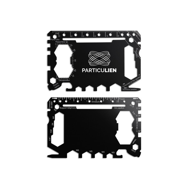 CARTE OUTIL MULTIFONCTION EN ACIER INOXYDABLE