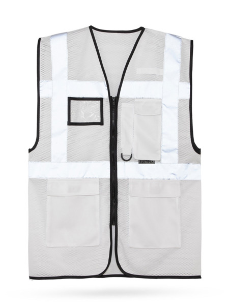 Mesh Multifunctional Safety Vest „Larisa“ - White / 5XL