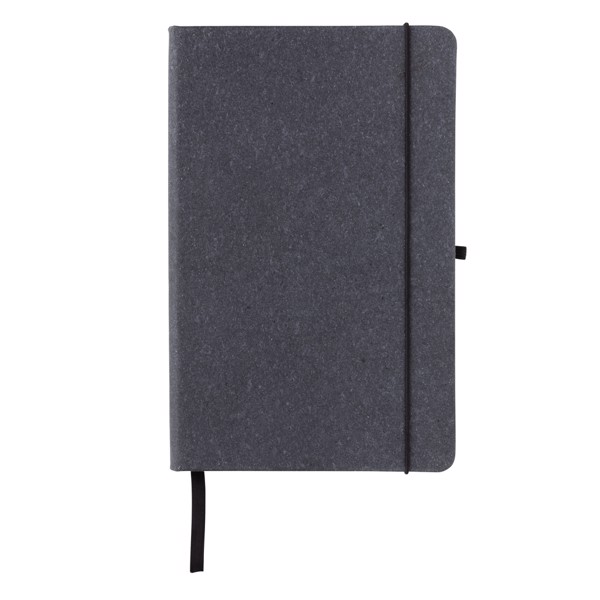 A5 hardcover notesbog GRS genanvendt læder, grå -