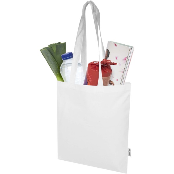 Madras Blend 140 g/m² GRS recycled cotton tote bag 7L - White