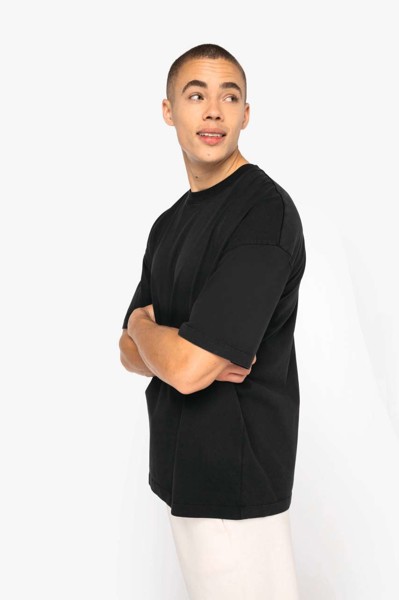 Men's Washed Effect Oversized T-Shirt - Washed Black / S