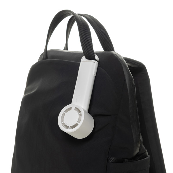 Twist RCS recycled plastic re-chargeable portable fan - White