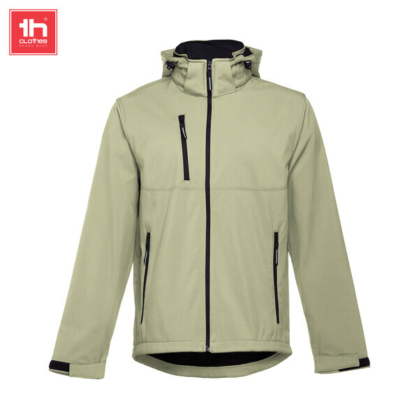 Casacos Softshell com capuz - verde pastel