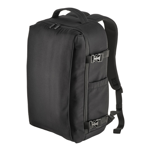Travel Backpack With Laptop Compartment 15 Inch In Nylon Taslon - Black
