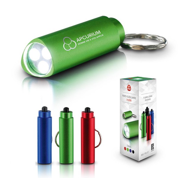 Torch keyring 3 led - Rouge / 