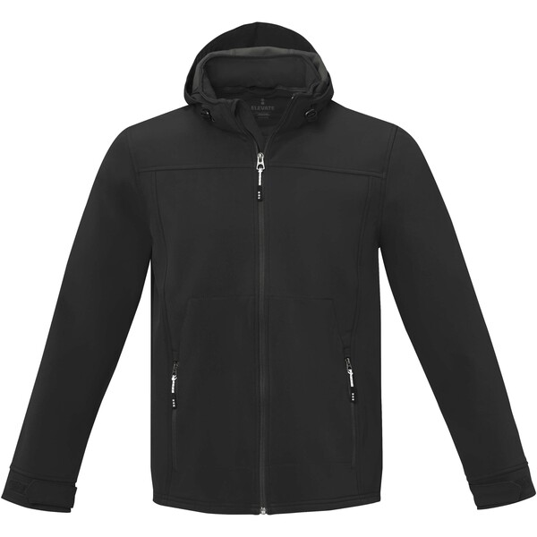 Langley men's GRS recycled softshell jacket - Black / S