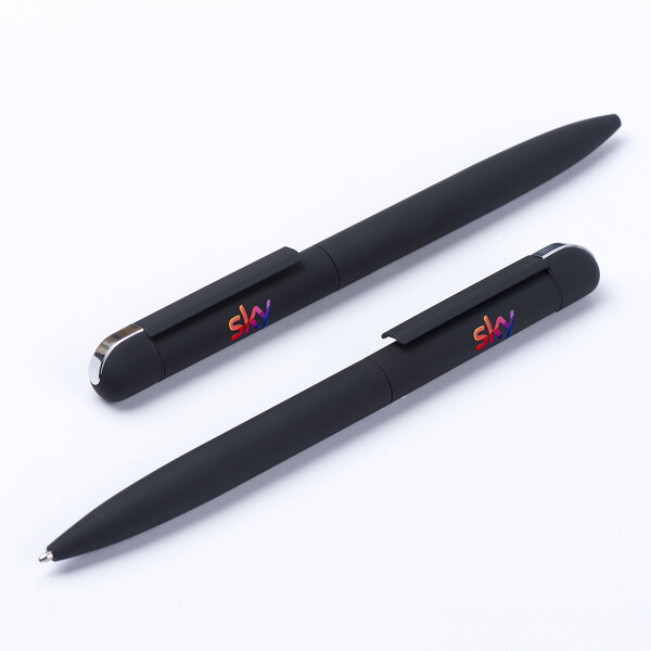 FOLK - BND62 - Stylo à bille en acier inoxydable recyclé - Noir finition rubber