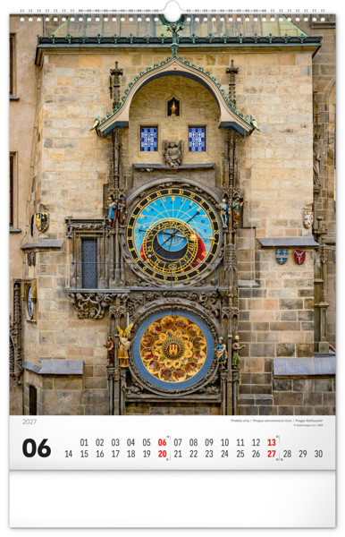 Notique Nástěnný Kalendář Praha 2027, 33 x 46 cm