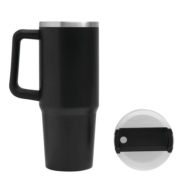Vákuový pohár na pitie Drink Deluxe - Čierna