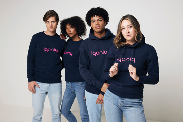 Sweater à col rond en coton recyclé Iqoniq Zion - Bleu Marine / XXS