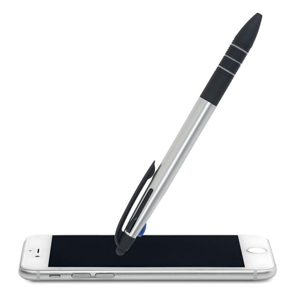 3 colour ink pen with stylus Multipen - Silver