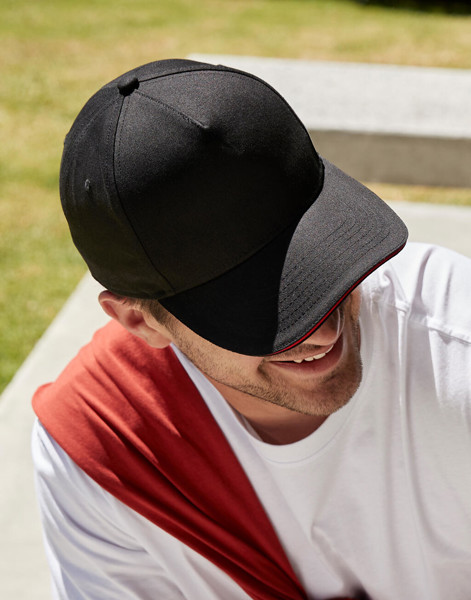 Earthaware® Clas. Org. Cotton 5 Panel Sandwich Peak - White / French Navy / ONE SIZE