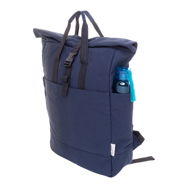 Sac à dos en toile recyclée Rebyss Roll - Bleu Foncé