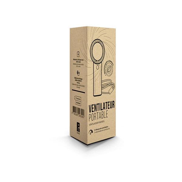 PORTABLE RECHARGEABLE FAN - Blanc / 