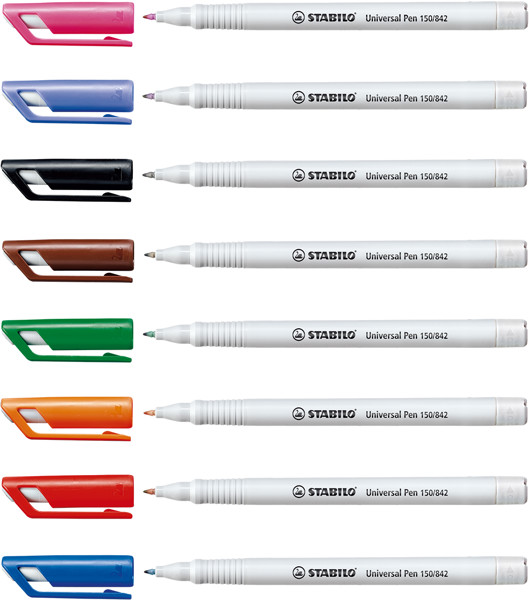 STABILO Universal-Pen permanent Folienschreiber, weiß/schwarz