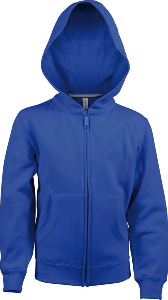 Kids Full Zip Hooded Sweatshirt - Light Royal Blue / 8/10