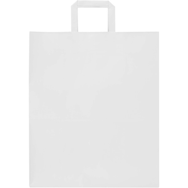 Kraft papieren tas 80–90 g/m² met platte handvatten – 32 x 17 x 39 cm - Wit